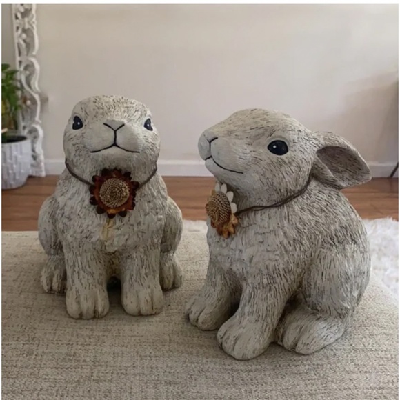 🪞 SET bunny garden figurines keep safe key hideaway set- home & garden - Picture 2 of 5